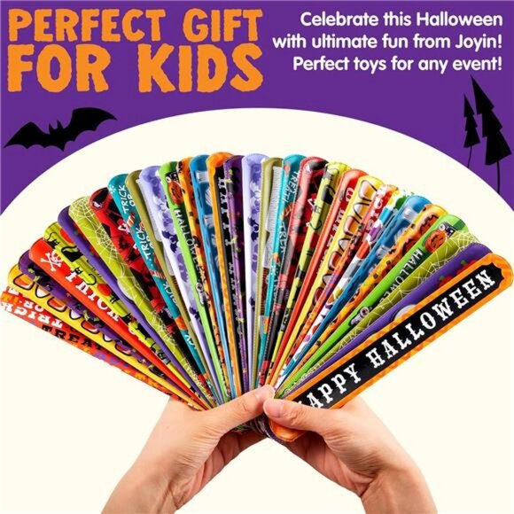 48 PCS Halloween Slap Bracelets for Kids, Friendship Bracelets Bulk - Picture 4 of 8